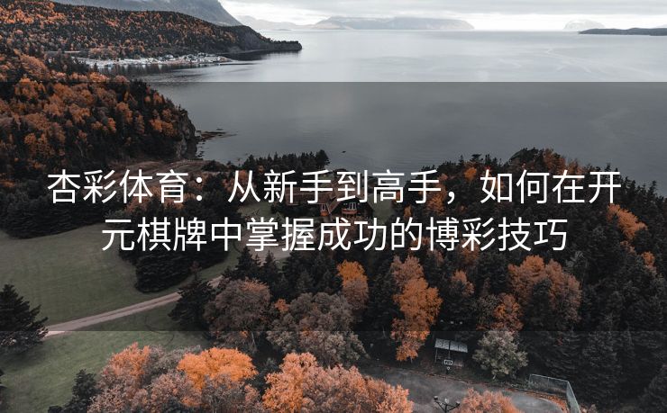杏彩体育：从新手到高手，如何在开元棋牌中掌握成功的博彩技巧
